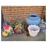 Estate Lot of Outdoor Ceramic Items