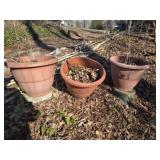 Lot of 3 plastic pots