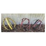 Lot of 3 metal outdoor sphere yard decor