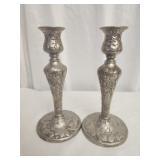 Pair of metal candle holders