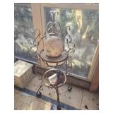 Metal Decorative Plant Stand & Contents