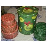 Estate Lot of Decorative Christmas Metal Tins