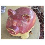 Heavy Cement Style Decorative Pig
