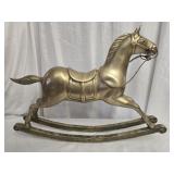 Large brass rocking horse
