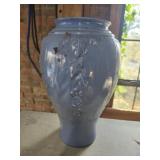 Blue glass large vase