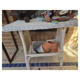 White Wicker Decorative Table