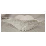 Decorative milk glass bowl