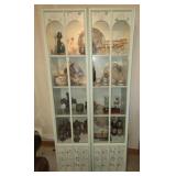 Beautiful Hand Painted Slim Lighted Curio Cabinet