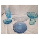 9 misc glass plates bowls and more
