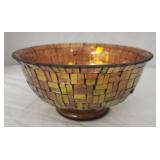Amber color decorative glass bowl