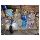 Mirrored Tray with Perfume Bottles