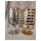 2 large glass decorative vases
