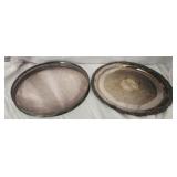 2 silver plated serving trays