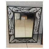 Black Metal Framed Decorative Mirror