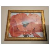 Signed framed flower print