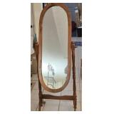 Wood Framed Oval Mirror