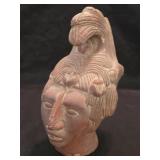 Aztec Pottery Head Bust Statue