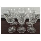 Set of 6 Waterford stemmed glasses
