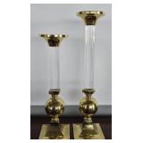 Pair of Brass Base Decorative Candle Holders