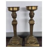 Pair of Decorative Brass Candle Stick Holders