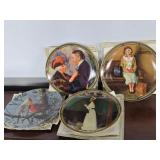 Lot of 4 Norman Rockwell Collectors Plates & COA