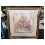 Framed floral art work