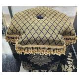 Large black and green decorative ottoman