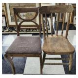 2 wooden chairs