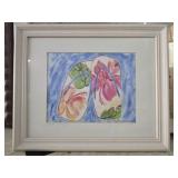 Framed "Hawaiian Flip-flops" by Baab Benson print