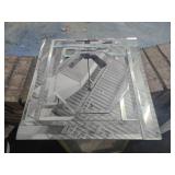 Beveled edge display mirror