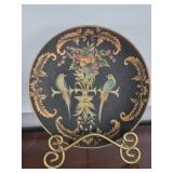 Beautiful Decorative Plate with Birds & Stand