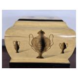 Large Heavy Decorative Wooden Urn Box