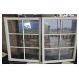 Pair of white wood windows