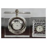 Lot of 2 Small Waterford & Shannon Crystal Clocks