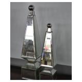 Lot of 2 Decorative Mirrored Prisms