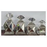 Set of 4 Mirrored Decorative Items with Lids
