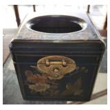 Black wooden Kleenex box