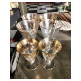 6 decorative glass cups