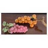 Lot of 2 Marble & Plastic Decorative Grapes