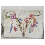 Wooden skull decor
