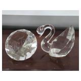 Heavy Crystal Monogrammed Diamond & Swan
