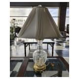 Large crystal and metal lamp