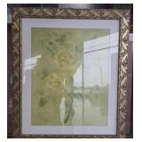 Wood frame flower print