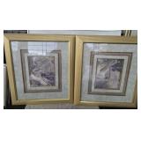Pair of plastic framed prints