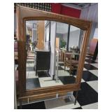 Oak wood dresser mirror