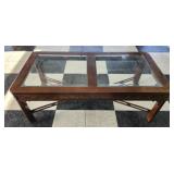 Wooden and glass coffee table