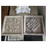 Lot of 2 Concrete Like Square Wall Hangers