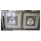 Pair of framed tree prints