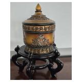 Decorative Jar with Lid & Stand