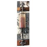 Metal wall sconce candle holder